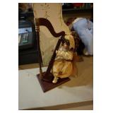 Porcelain Doll w/Harp