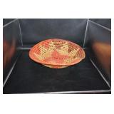 Red & Beige Round Basket