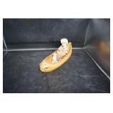 American Indian in a Canoe w/dog needs glued