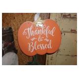Pumpkin That Says Thankful & Blessed