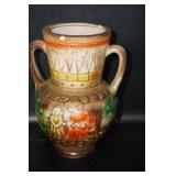 Pottery 2 Handle Vase Chips on Rim
