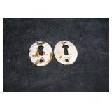 2 Antq Key Strike Plates