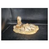 Indian & Wolves Figurine