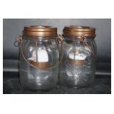 Set of 2 Tea Light Mason Jar Candle Light Holders