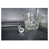Glass Ice Bucket w/wine bottle opener