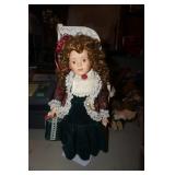 Porcelain Doll w/stand & gift box