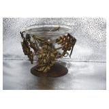 Glass & Brass Candle Holder