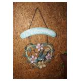 Welcome Door Sign w/hummingbird