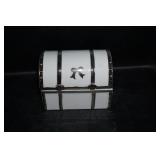 Lefton White & Silver Porcelain Trinket Dish