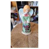 Figurine of Angel in Green Dress Porcelain