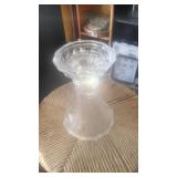 Lead Crystal Candle Holder w/leaves