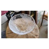 Glass Bowl w/flowers & grapes