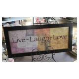Framed Picture Live, Laugh & Love