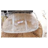 Large Rectangle Divided Dish w/roses