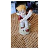 Boy Playing an Accordion Figurine