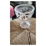Lead Crystal Bowl w/bow by Evita Germany