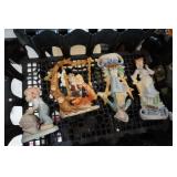 Bl of Figurines Little Boy & Girl on Tree Swing