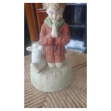 Boy & Lamb Music Box by Lefton China