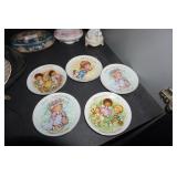 Collection of 5 Cherish Moments Small Saucers