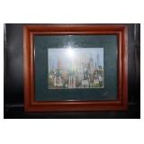 F&M Picture Church Steeples Signed