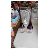 Art Glass Long Stemmed Rose Vase