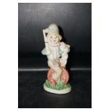 Little Boy Figurine Unicycle w/rabbit