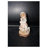 Little Girl Figurine Music Box w/lamb & baby