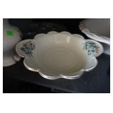 Blue Pedestal Bowl w/handles