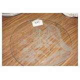 VTG Round Glass Platter with Flowers