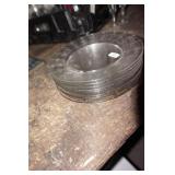 Eight Etched Glass Salad Plates