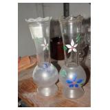 Bartlett Collins Frosted Glass Bud Vases