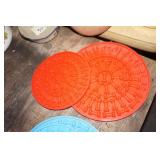 Two Silicone Dog Slow Feeder Mats Orange