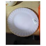 Milk Glass Plate with Gold Trim