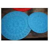 Two Silicone Dog Slow Feeder Mats  Blue