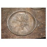 Indian Glass Pressed Glass 3 Part Divided Dish
