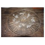 Glass Footed Platter with Frosted Grapes