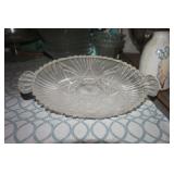 VT1g Clear Pressed Class Relish Tray or Candy Dish