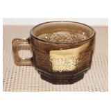 VTG Amber Brown Glass Mug