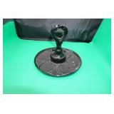 Vtg L.E.Smith Glass Co.Black Amethyst Serving Tray