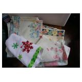 Collection of Dresser Scarfs & Snowflake Handtowel