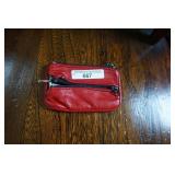 Red  Leather Coin Purse/Key Holder