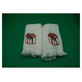 2 Christmas Hand Towels Red Package