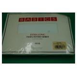 NIP Basic Ex Long Twin Fitted Sheet White