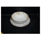 Miso Soup Bowl w/underplate -Nippon hand painted