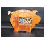 Pig w/dried flowers and resin Home Decor