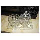Vtg Sugar & Creamer Set w/underplate