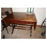 Duncan Phyfe Drop Leaf Writing Table w/2 Drawers