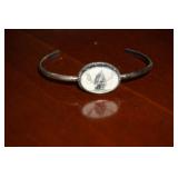 Small Ladies Cuff Bracelet with SS and Enamel Top