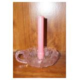 Finger Hold Candle Holder Thistle Light Pink