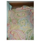Green Paisley Full Sized Bed Spread